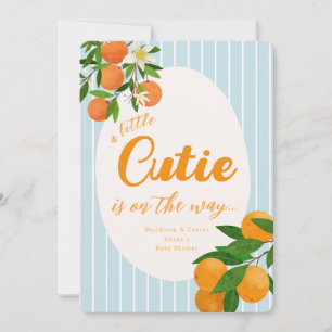 Little Cutie Orange Baby Shower - Organic Market Invitation