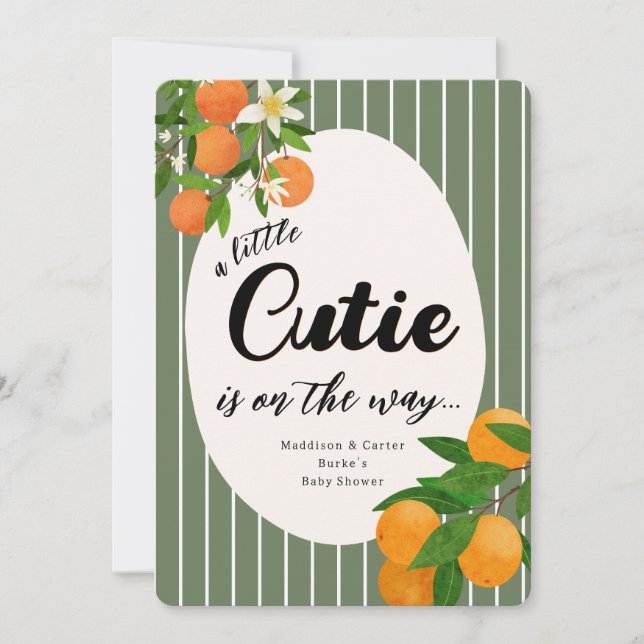 Little Cutie Orange Baby Shower - Organic Market Invitation (Front)