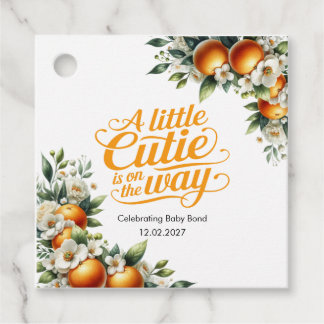 Little Cutie Orange Baby Shower Personalized Favour Tags