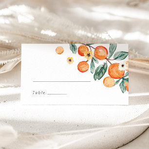 Little Cutie Orange Baby Shower Place Card