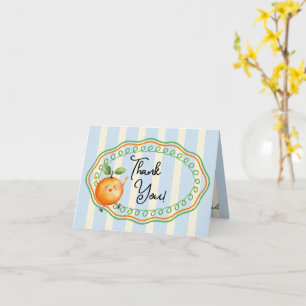 Little Cutie Orange Baby Shower Thank you Card