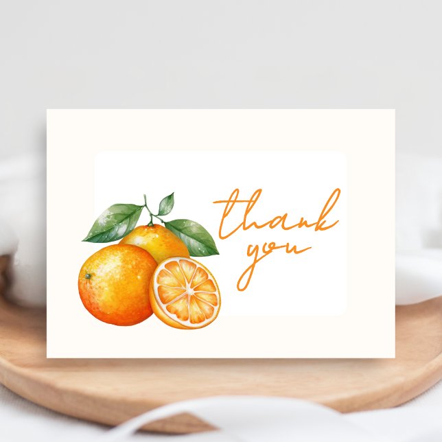Little Cutie Orange Baby Shower Thank You Card (Little Cutie Baby Shower Thank you Card)