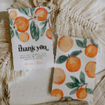 Little Cutie Orange Baby Shower Thank You Card<br><div class="desc">Little Cutie Orange Baby Shower Thank You Card.
Ready to be personalised by you!</div>