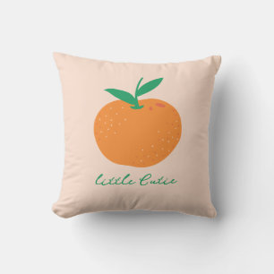 Little Cutie Orange Baby Throw Pillow