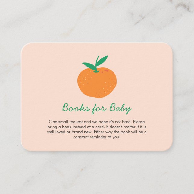 Little Cutie Orange Books for Baby Enclosure Card (Front)