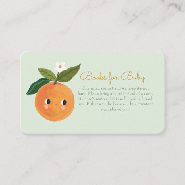Little Cutie Orange Books for Baby  Enclosure Card (Front)