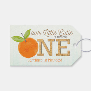 Little Cutie Orange Citrus 1st Birthday Favour Gift Tags