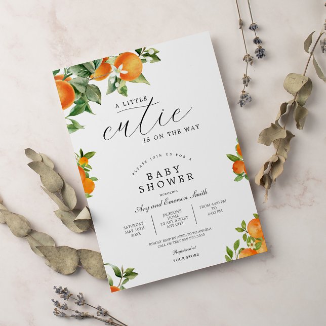 Little Cutie Orange Citrus 1st Birthday Invitation (Creator Uploaded)