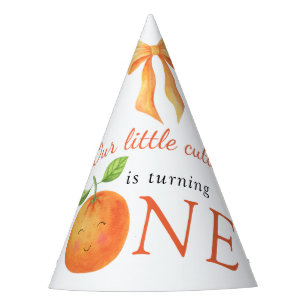 Little Cutie Orange Citrus 1st Birthday Party Hat
