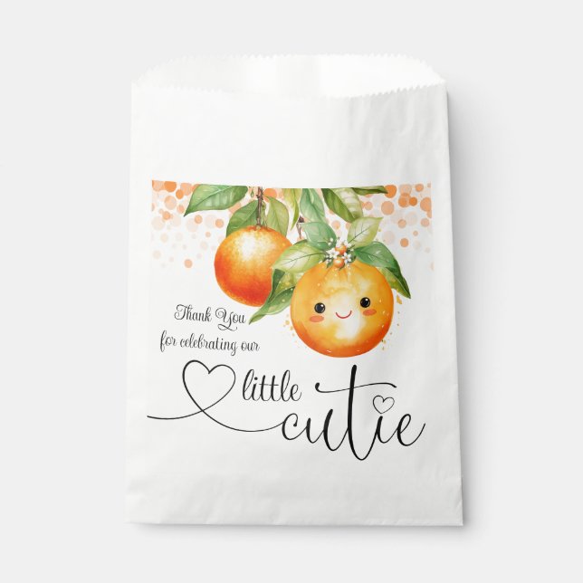 Little Cutie Orange Citrus Baby Shower Favour Bags (Front)