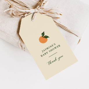 Little Cutie Orange Citrus Baby Shower Gift Tags