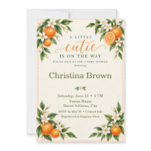 Little Cutie Orange Citrus Baby Shower Invitation
