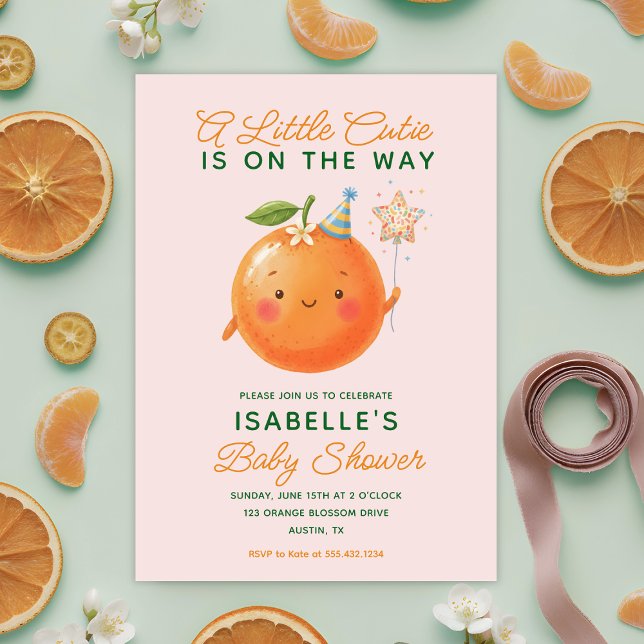 Little Cutie Orange Citrus Baby Shower Invitation (Little Cutie Orange Citrus Baby Shower Invitation)
