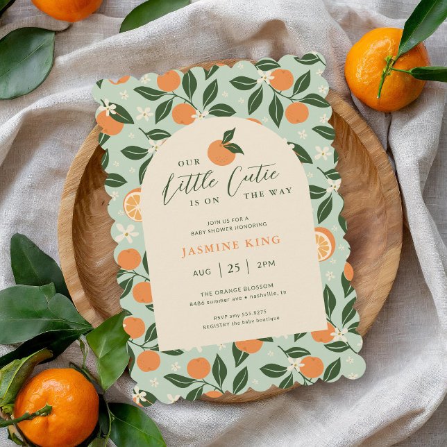 Little Cutie Orange Citrus Baby Shower Invitation (Creator Uploaded)