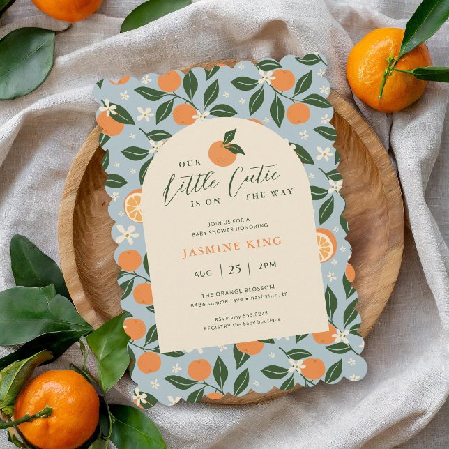 Little Cutie Orange Citrus Baby Shower Invitation (Creator Uploaded)