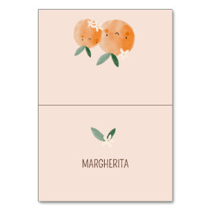 Little Cutie Orange Citrus Baby Shower Place Cards