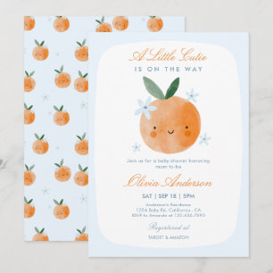 Little Cutie, Orange Citrus Boy Baby Shower  Invitation