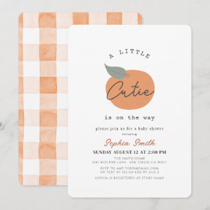 Little Cutie Orange Clean Baby Shower Invitation