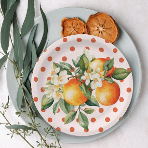Little Cutie Orange Clementine Baby Shower Favor Paper Plate
