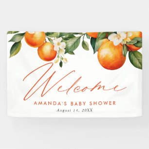 Little Cutie Orange Clementine Baby Shower Favour Banner