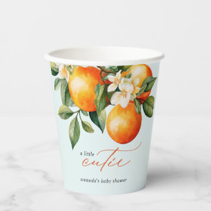 Little Cutie Orange Clementine Baby Shower Favour Paper Cups