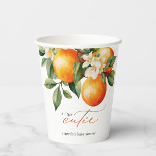 Little Cutie Orange Clementine Baby Shower Favour Paper Cups