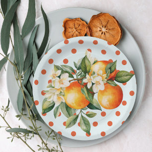 Little Cutie Orange Clementine Baby Shower Favour Paper Plate