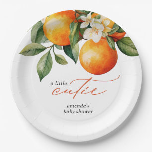 Little Cutie Orange Clementine Baby Shower Favour Paper Plate