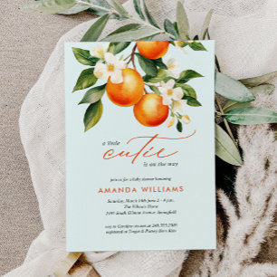 Little Cutie Orange Clementine Baby Shower Invitation