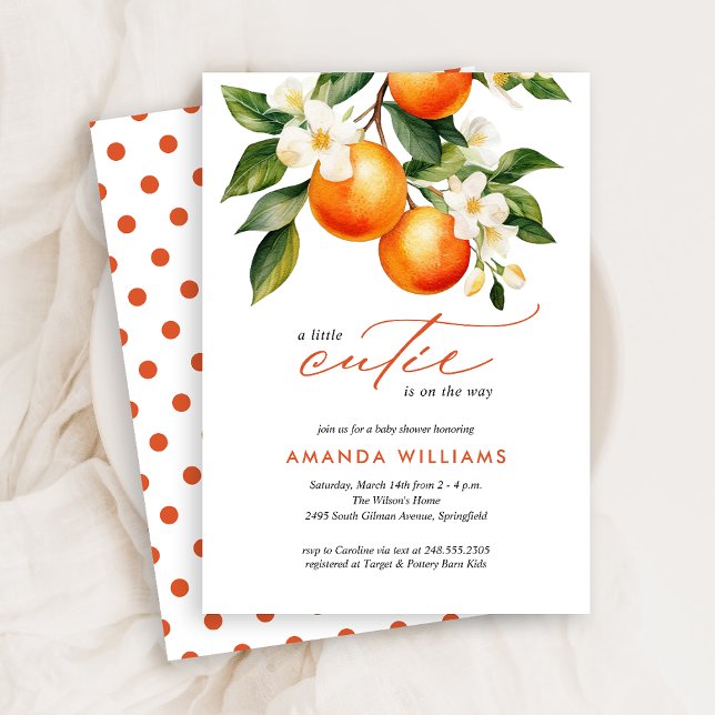 Little Cutie Orange Clementine Baby Shower Invitation (Creator Uploaded)
