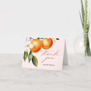 Little Cutie Orange Clementine Baby Shower Thank You Card