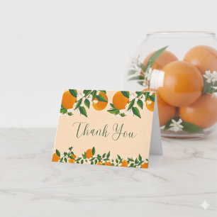 Little Cutie Orange Clementine Baby Shower Thank You Card