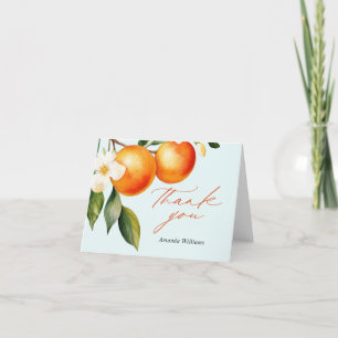 Little Cutie Orange Clementine Baby Shower Thank You Card