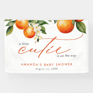 Little Cutie Orange Clementine Baby Shower Welcome Banner