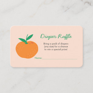 Little Cutie Orange Diaper Raffle Enclosure Card
