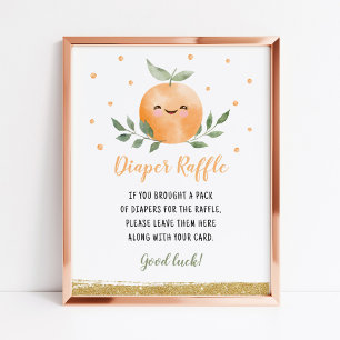 Little Cutie Orange Diaper Raffle Game