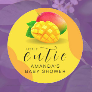 Little Cutie Orange Fruit Cute Baby Shower Classic Round Sticker