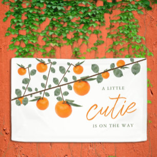 Little Cutie Orange Gender Neutral Baby Shower Banner