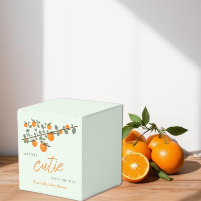 Little Cutie Orange Gender Neutral Baby Shower Favour Box (Creator Uploaded)