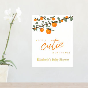 Little Cutie Orange Gender Neutral Baby Shower Foil Prints