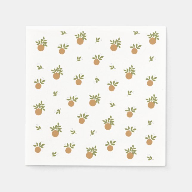 Little Cutie Orange Paper Napkin (Front)