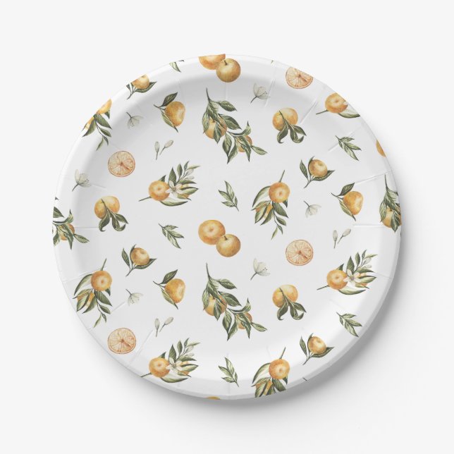 Little Cutie Orange Paper Plate (Front)