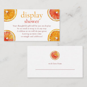 Little Cutie Orange Slices Display Baby Shower Enclosure Card