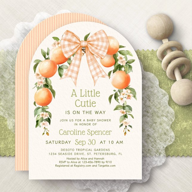 Little Cutie Oranges Baby Shower Invitation (Creator Uploaded)