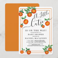 Little Cutie Oranges Fruit Border Baby Shower