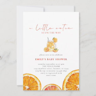 Little Cutie Oranges Girl Baby Shower Invitation