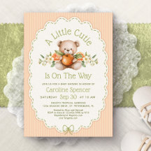 Little Cutie Oranges Teddy Bear Baby Shower