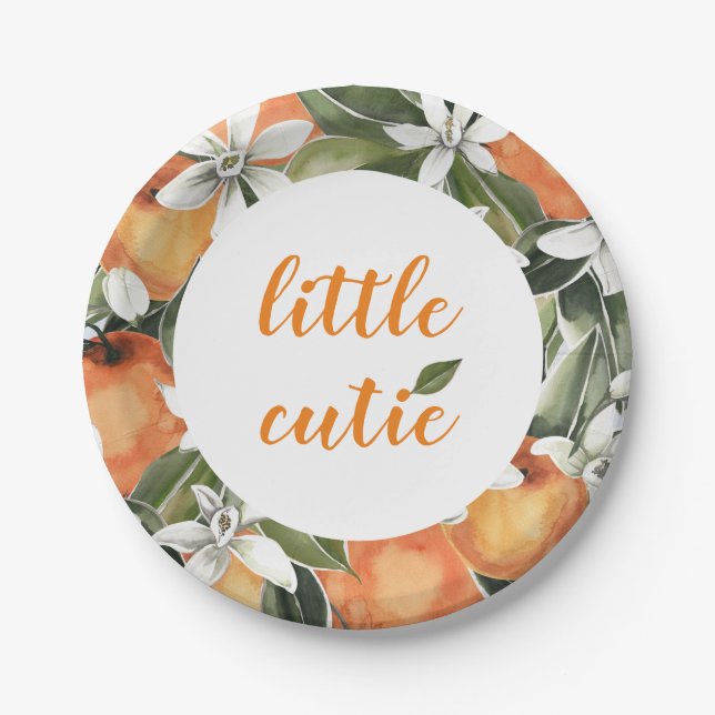 Little Cutie Paper Plates Orange Paper Plates (Front)