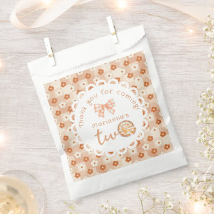 Little cutie Pie 2nd birthday gingham Thank you Favour Bags