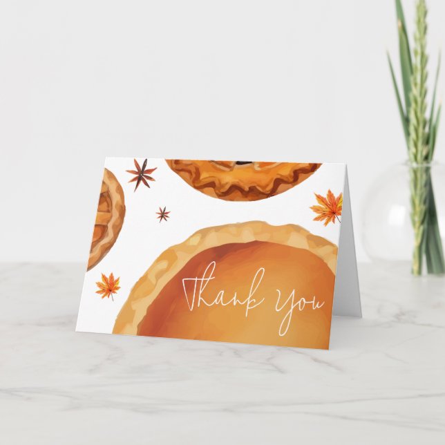 Little Cutie Pie Autumn Baby Shower Thank You Card (Front)